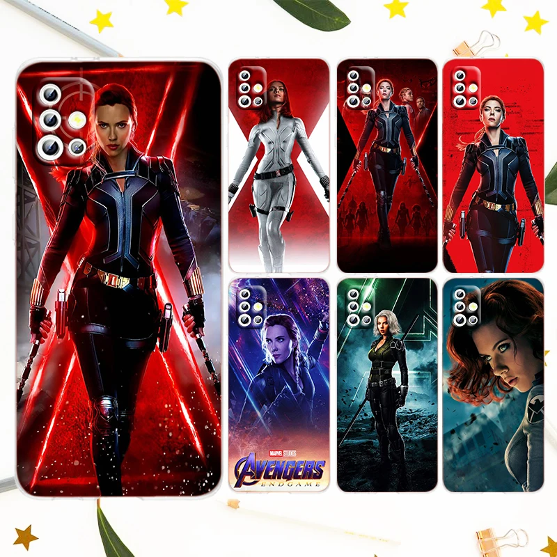 

Marvel Black Widow Gril For Samsung Galaxy A50 A30 A73 A71 A53 A52 A51 A33 A32 A22 A03 A03S A02S A31 Transparent Phone Case