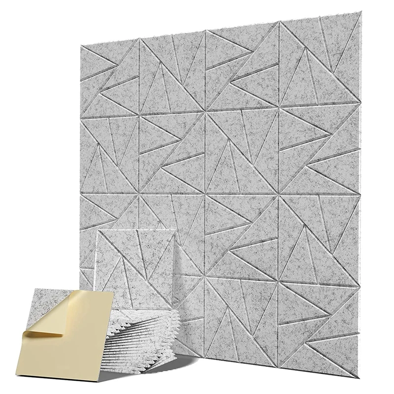 

12Pack Acoustic Foam Panels Sound Panels High Density With Self-Adhesive, 12X 12X 0.4Inch Silver Grey