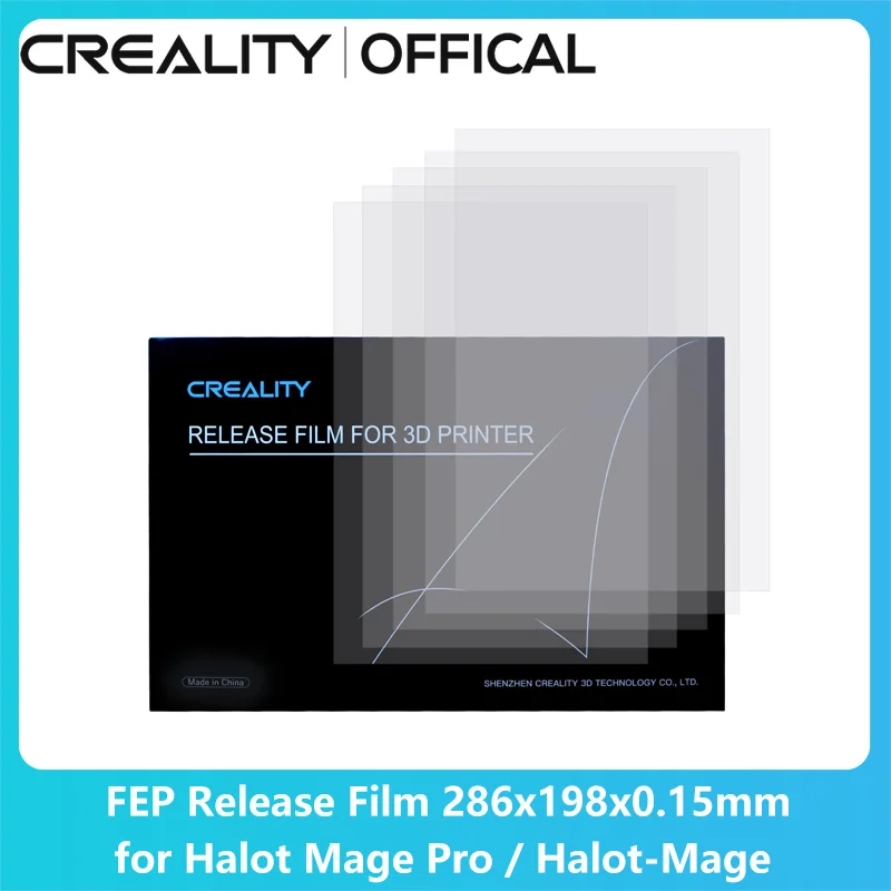 

Creality Official 5Pcs Halot Mage FEP Film Release Films for HALOT MAGE/Halot-Mage Pro LCD SLA DLP 3D Printer 286 x 198 x 0.15mm