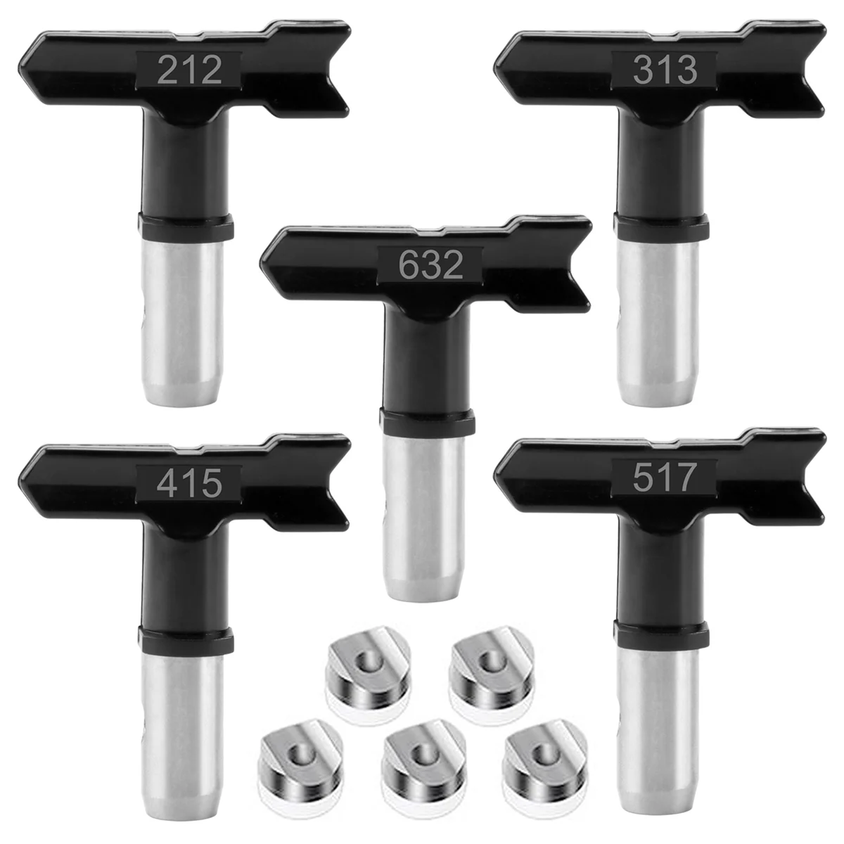 

5 Pcs Spray Tips Reversible Spray Tip Airless Spray Nozzles for Airless Paint Sprayer (211, 313, 415, 517, 623)