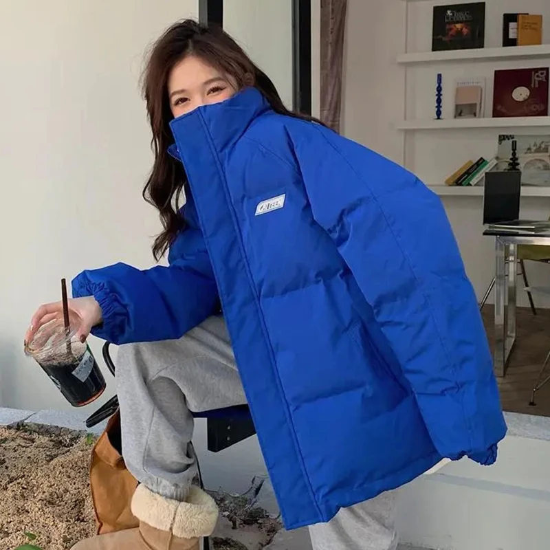 Coats woman winter 2022 oversize Blue thick padded jacket thick Fashion zipper keep warm Winter coat for women
