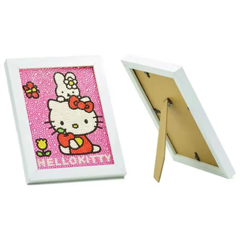 23*18 см клейкие сверла вышивка 5D Hello Kitty алмазная живопись деревянная рамка набор