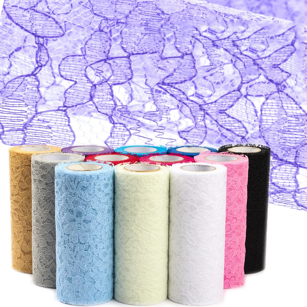 

American Medium Hard Lace Mesh Roll Breathable Tulle Wedding Birthday Party Children's Hair Accessories Bow Decorative Fabric