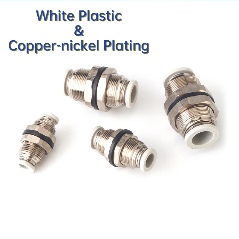 

Высококачественный пневматический Фиттинг из белого пластика, соединитель для водопроводной трубы, вставной шланг с медным никелевым покр...
