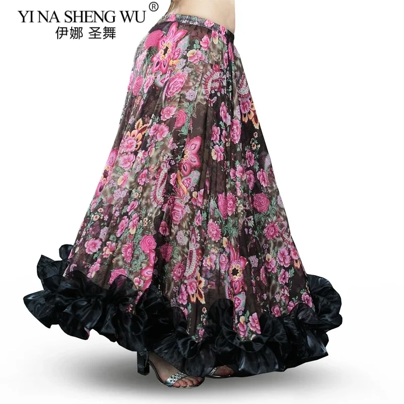 Юбка для танца живота длинная расширяющаяся юбка восточных танцев 720 градусов