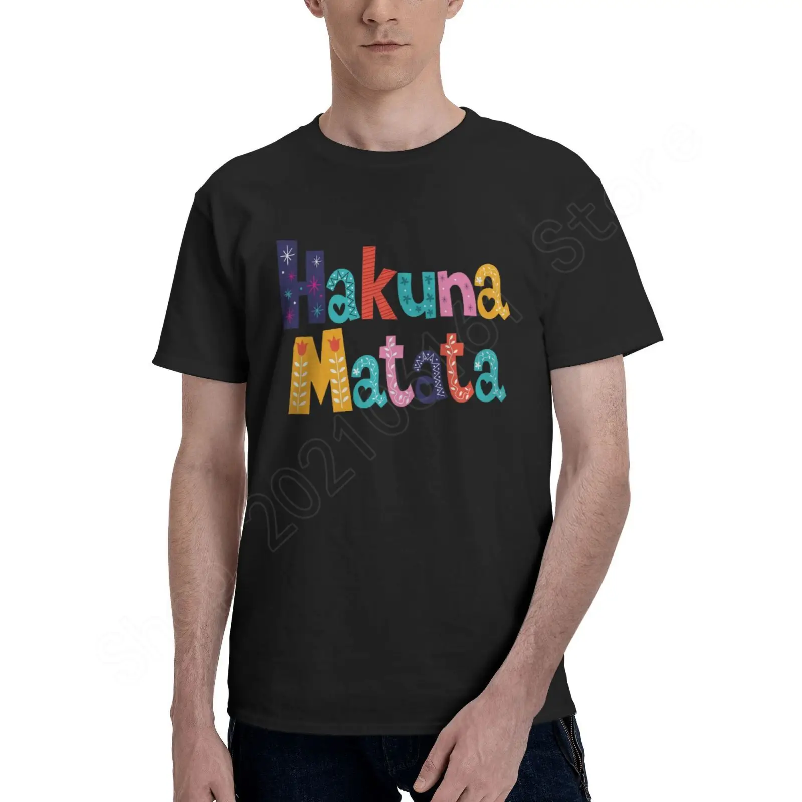 

New Cartoon Movie T-shirts Men Women Casual Funny Hakuna Matata Print T Shirt Unisex Vintage 100% Cotton Tees Oversized Tops