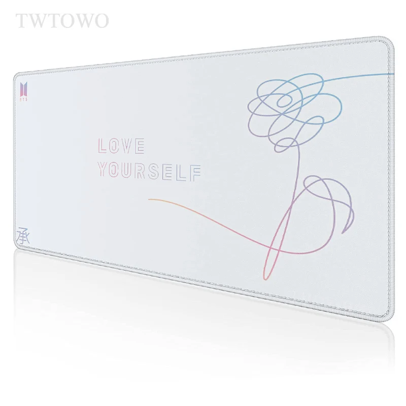 

Коврик для мыши Love Yourself Flower Kpop, игровой коврик для компьютерной мыши XL, мягкий коврик из натурального каучука, компьютерный коврик для мыши