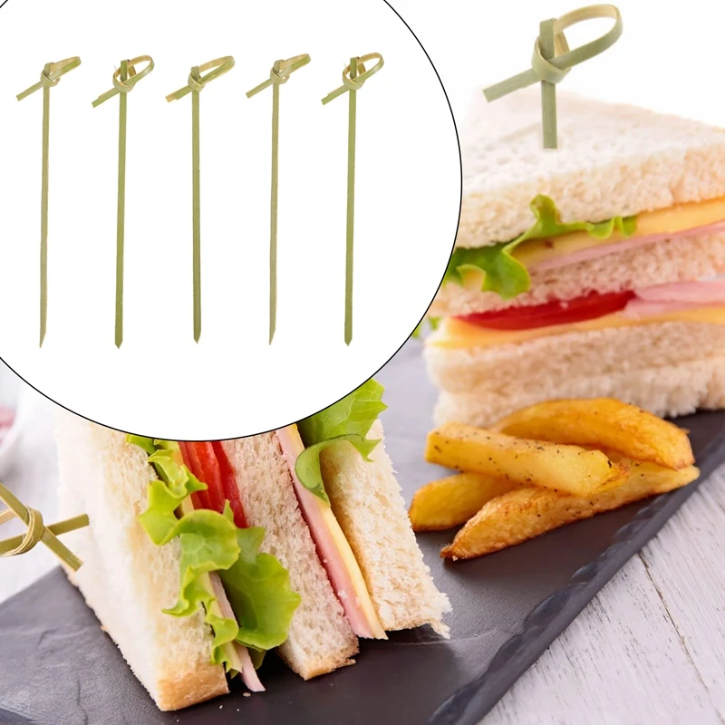 500Pack Bamboo Cocktail Picks Toothpicks Skewers For Appetizers 4 Inch