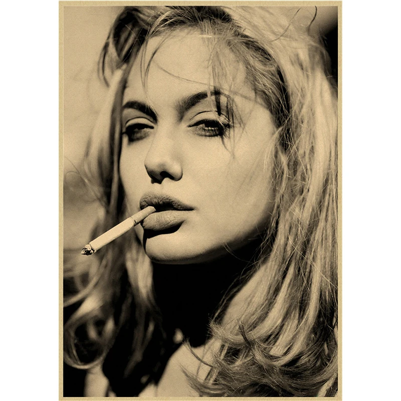 Modern toilet sexy woman girl Kraft Paper smoking drinking bathroom picture poster modern home decoration paintin | Дом и сад