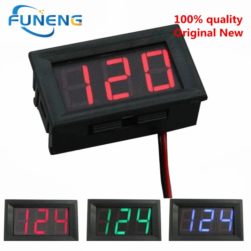 

0.56 Digital Voltmeter DC5-120V/DC 5V to 120v Digital Voltmeter Voltage Panel Meter For 12V 24V 96V Electromobile Motorcycle