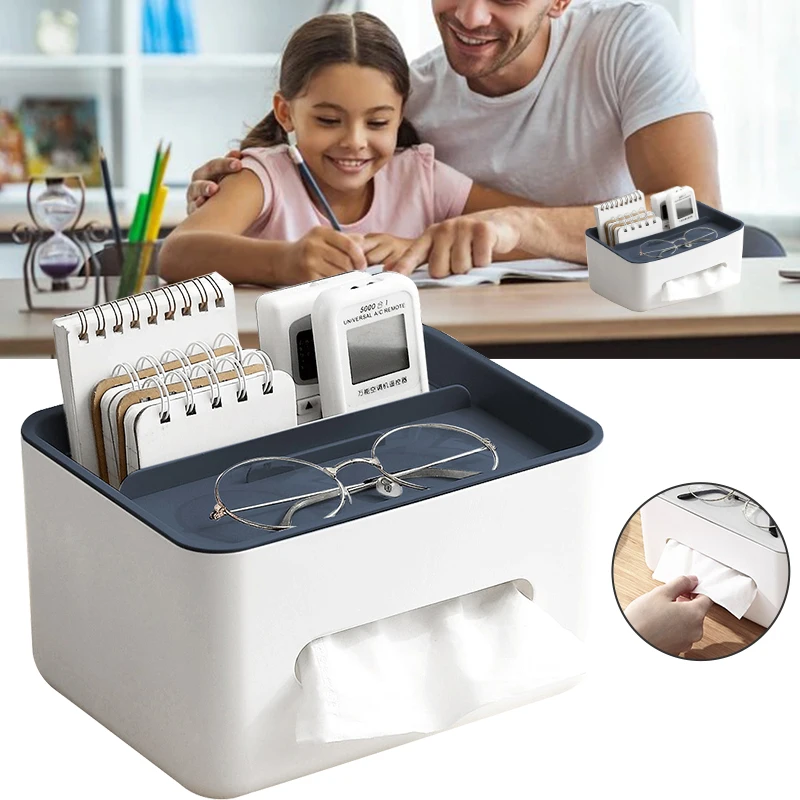 

Multipurpose Tissue Box Tissue Box Lid Napkin Holder Home Office Remote Control Storage Towel Desk Storage Box