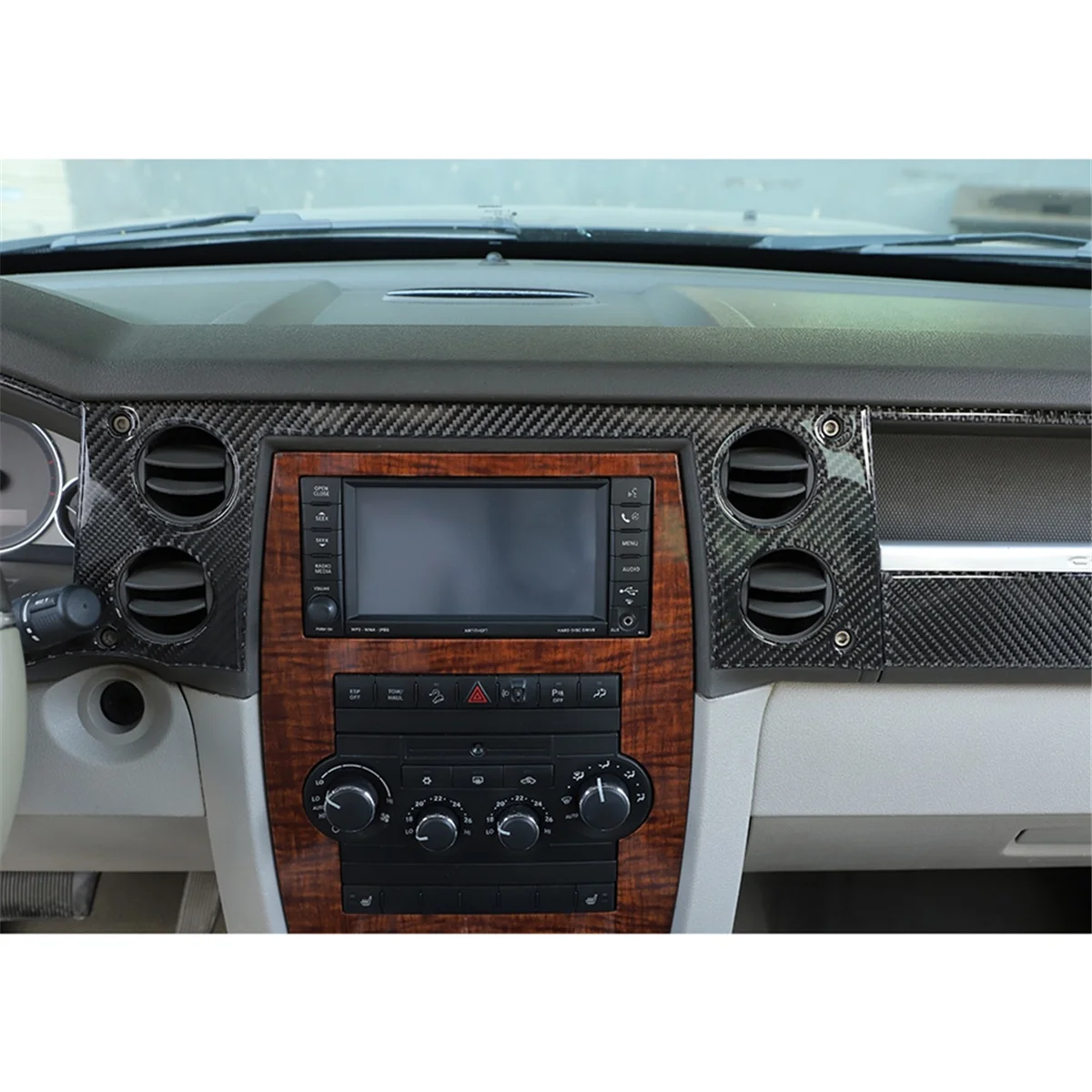 Для Jeep Commander 2006-2010 углеродное волокно центральная консоль автомобиля