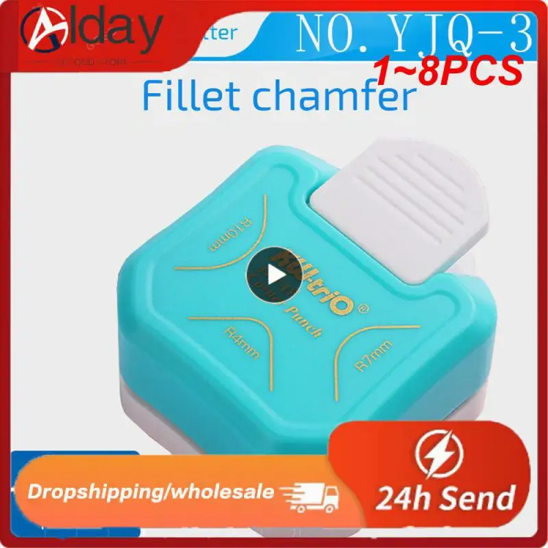 

1~8PCS 3-in-1 Corner Rounder border punches for scrapbooking diy Mini Corner Cutter R4/R7/R10mm Circle Trimmer Punch Office
