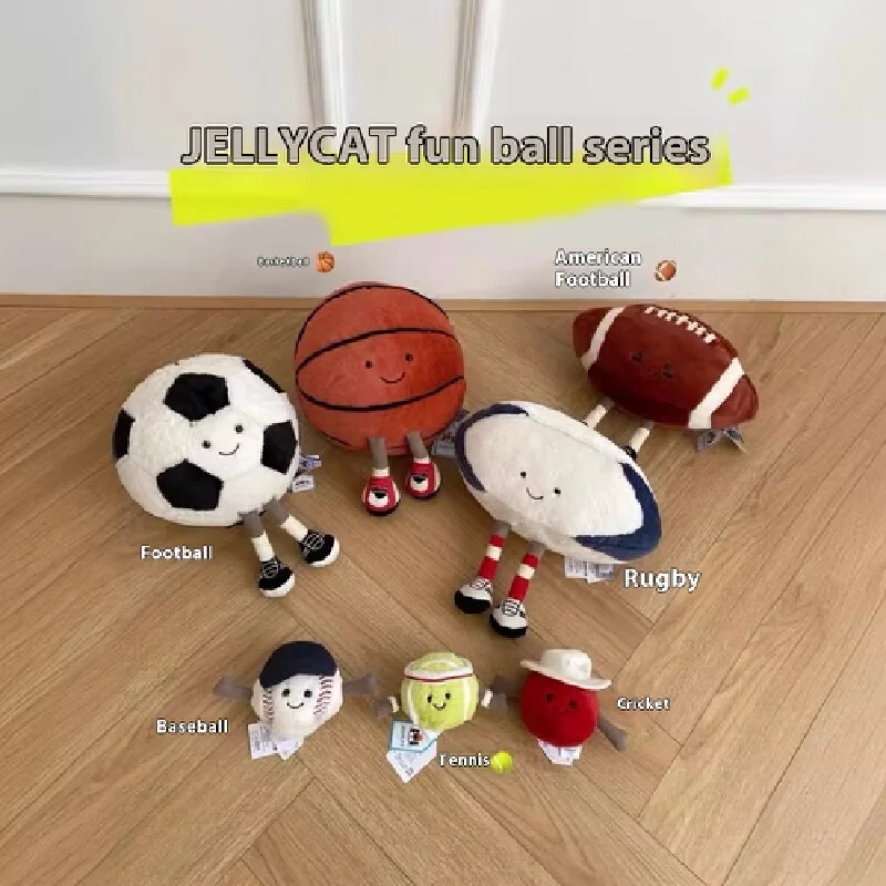Веселые спортивные куклы с мячом Jellycat плюшевые игрушки популярные праздничные