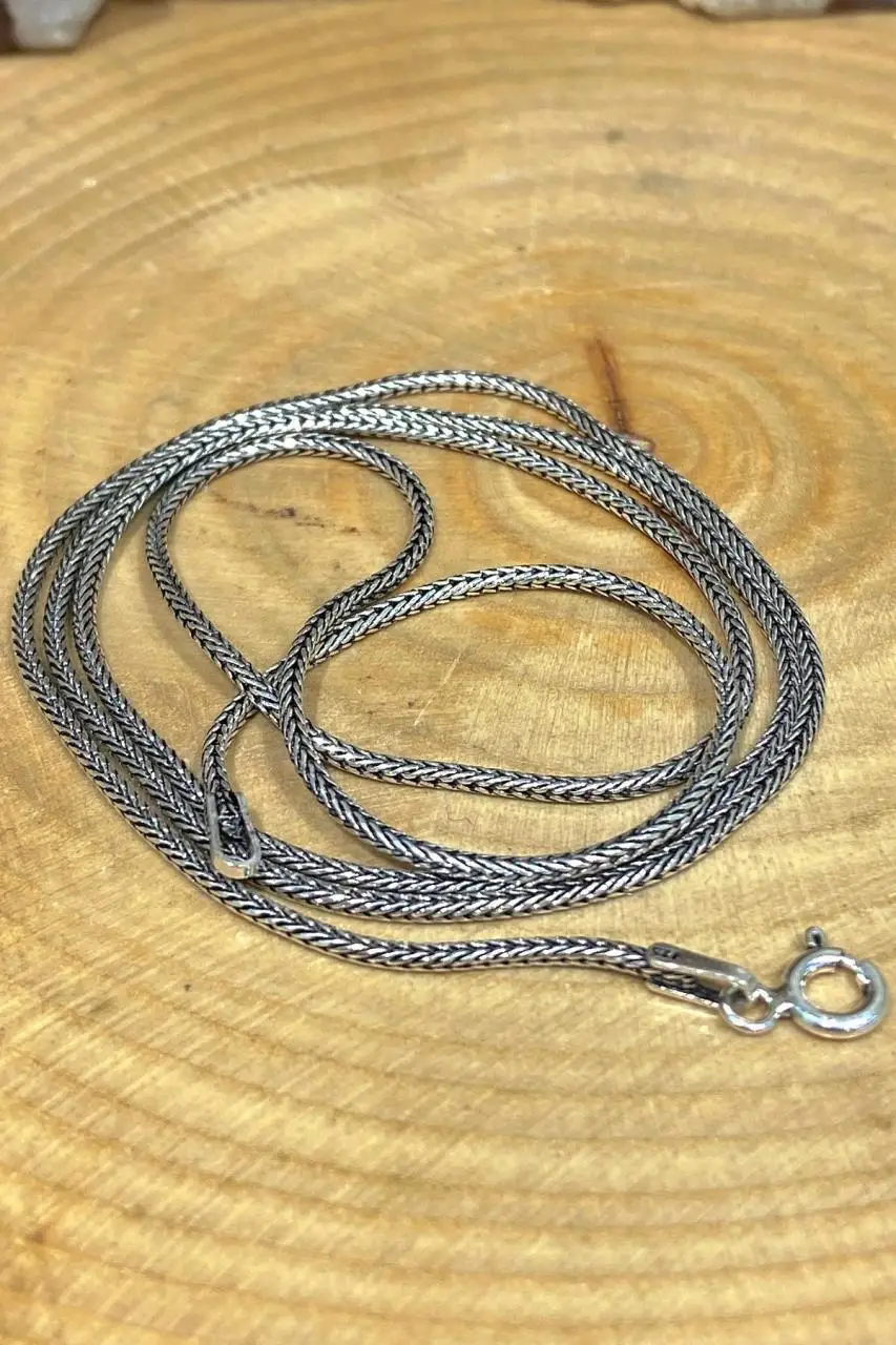 

Thin 60 cm Fox Tail 925 Silver Necklace