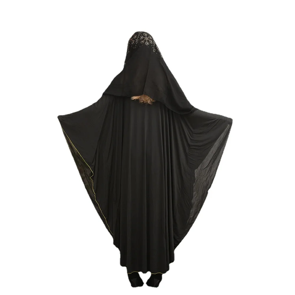 Abayas For Women 2022 New Middle East Dubai Black Bat Sleeve Chiffon Muslim Dress Women Robe Turkish Femme Musulmane
