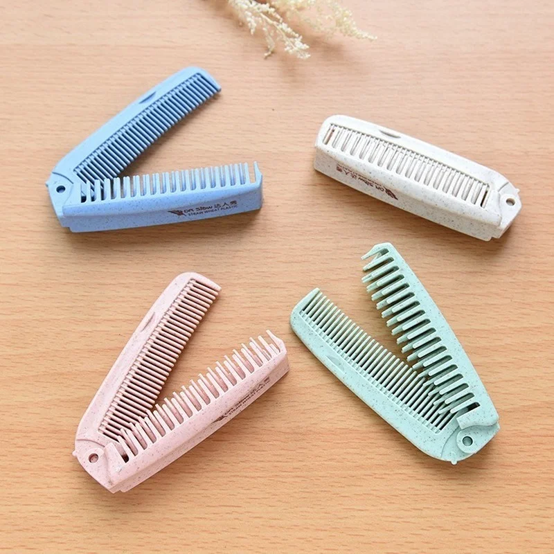 

1 Pcs Portable Folding Comb Hair Brush Anti-static Combs Travel Hair Brush Wheat Straw Folding Hairdressing Styling Tool