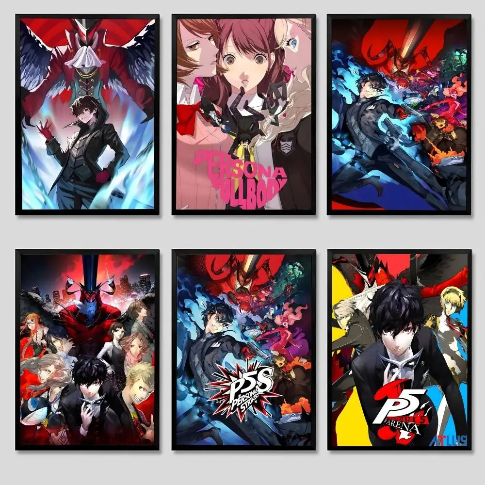 Фото Игра P-persona 5, постер без рамки, крафт-клуб, барная бумага, винтажный постер, настенная художественная живопись, наклейки для спальни и учебы №4