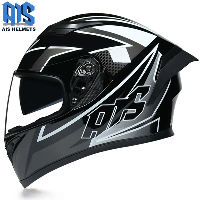 Aishi Men's and Women's Electric Motorcycle Helmet Full Face Covered Personality Cool Summer Knight with Bluet