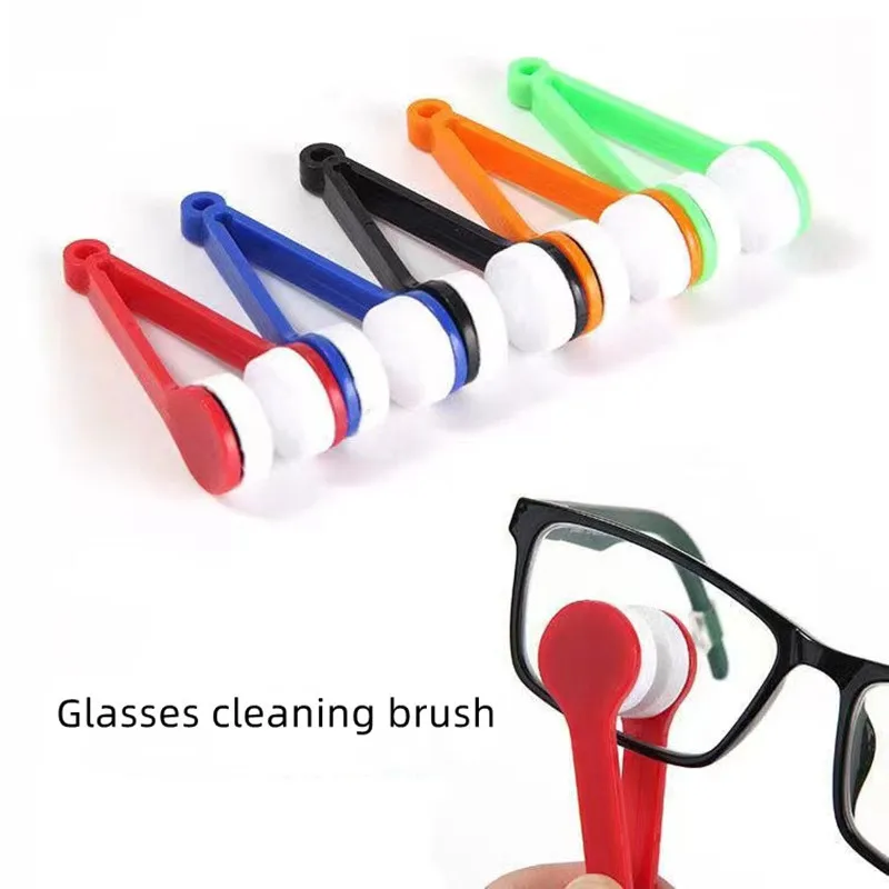 

1PC Mini Two-side Glasses Brush Microfiber Spectacles Cleaner Glasses Cleaning Rub Cleaner Eyeglass Cleaner Brush Screen Rub