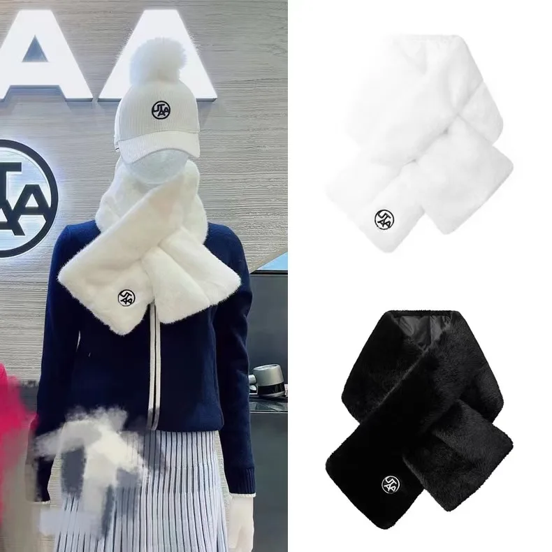 UTAA Korean Golf Ladies scarf  Set Cold Insulation Warm Bib Versatile Plush  double side