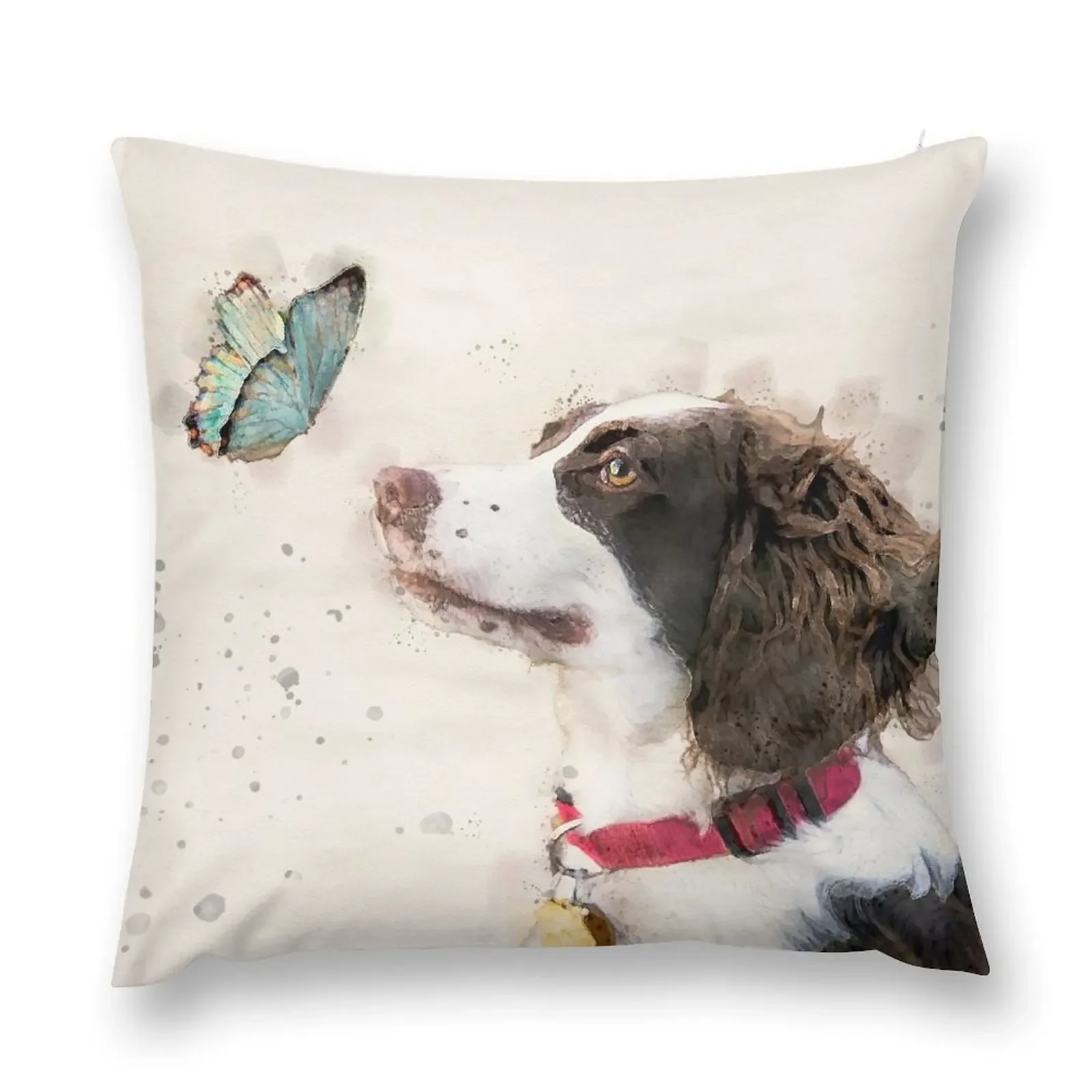 Английский спрингер-спаниель акварель наволочка наволочки декоративная