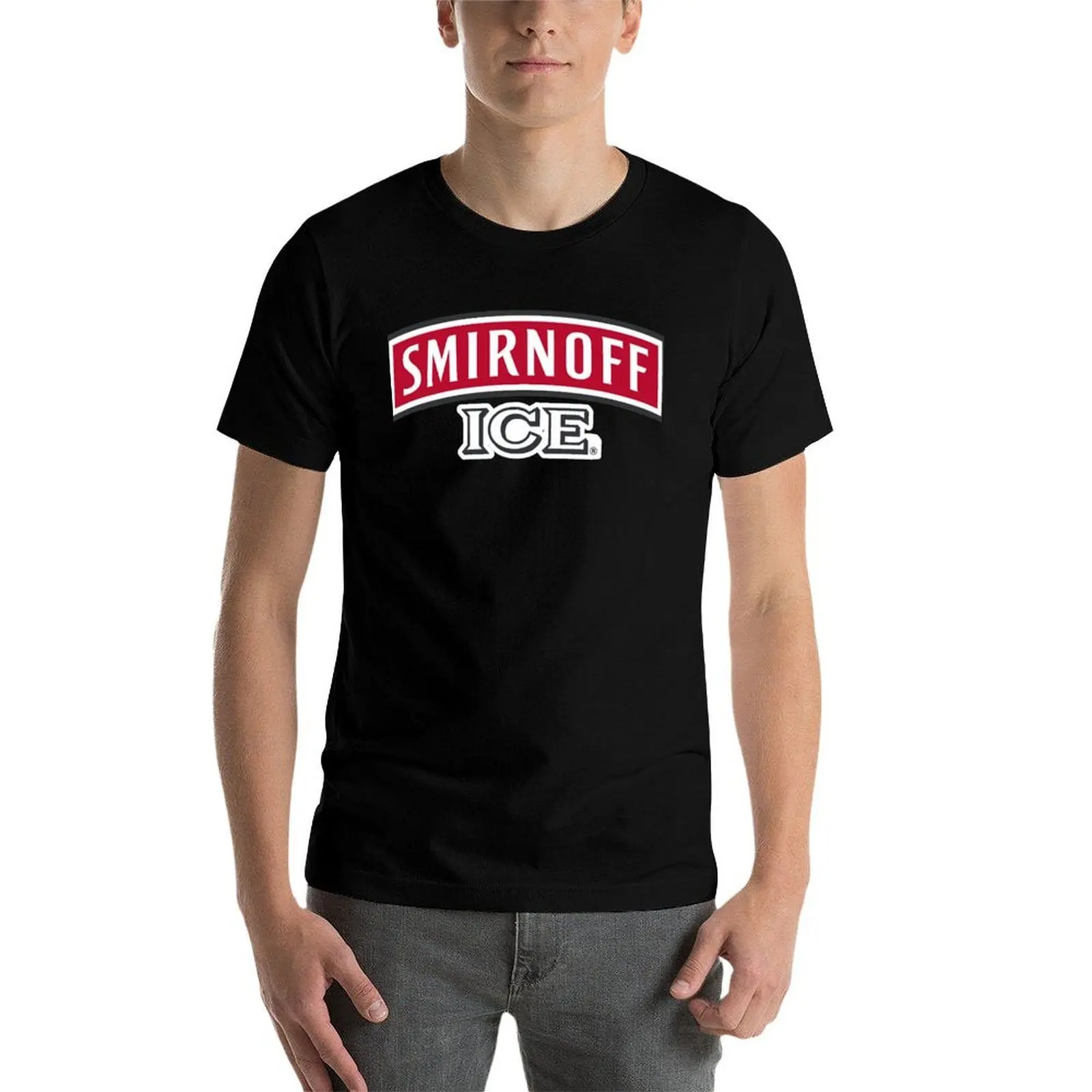 Фото Футболка с логотипом Smirnoff Ice, мужские футболки, футболки для мужчин, хлопковая забавная футболка, футболка с индивидуальным принтом №4