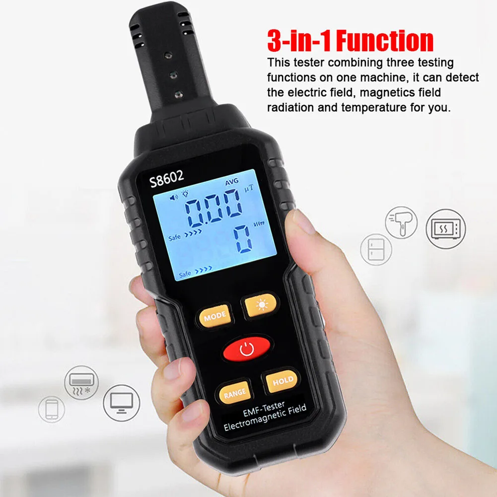 

3 In 1 Radiation Detector Dosimeter Geiger Counter EMF Electromagnetic Tester Electromagnetic Radiation Tester