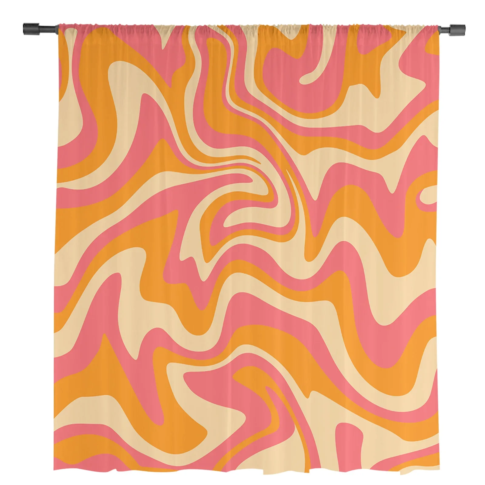 Оранжевая жидкая художественная абстрактная текстура прозрачные шторы для