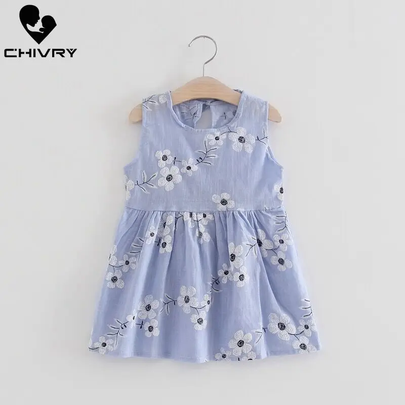Детские летние платья детское платье без рукавов для маленькой девочки с