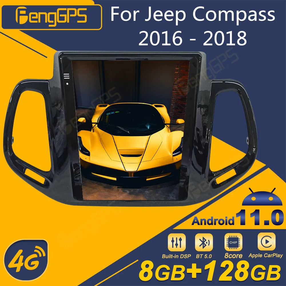 

Автомагнитола для Jeep Compass 2016-2018, Android, экран Tesla, 2Din стереоприемник, Авторадио, мультимедийный плеер, GPS-навигатор