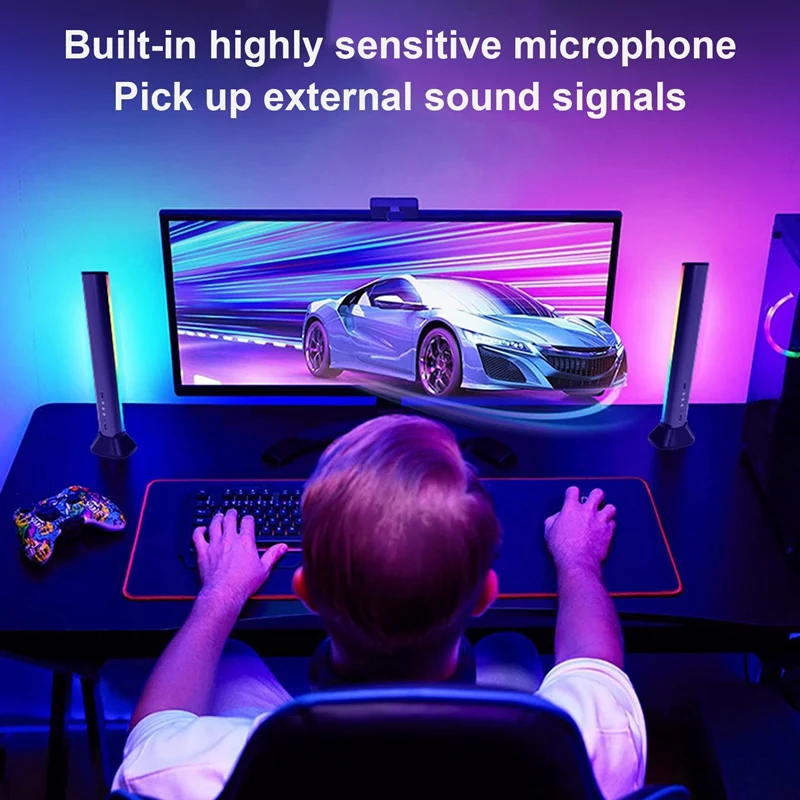 

USB атмосферный свет 5W RGB + W настольная RGB-подсветка с голосовой активацией, волшебный цвет, подсветка для дома, декоративный ночник для спальни