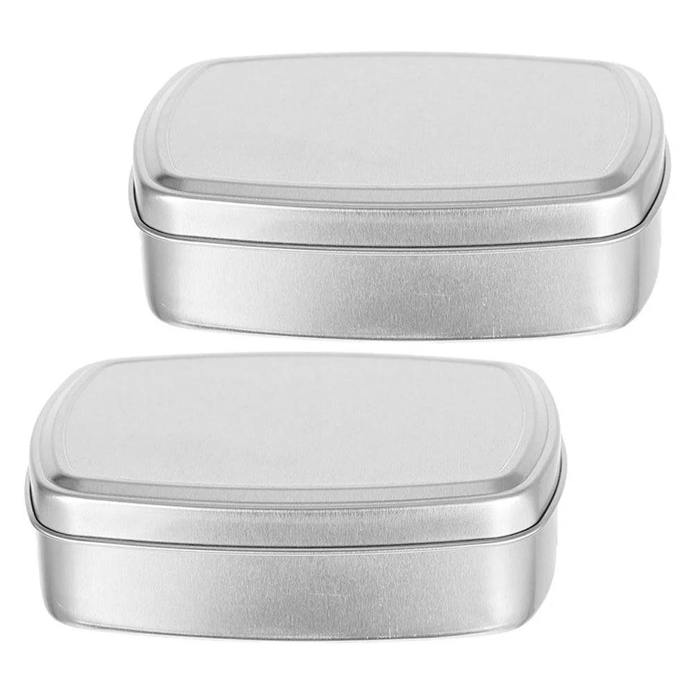 

2 Pcs Aluminum Soap Dish Bar Container Sample Containers Storage Jar Case Metal Tin Box Boxes Homemade Travel Holder