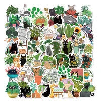 103050pcs cats and green plants pegatinas diy for suitcases scrapbooking stationery skateboard ipai stickers wholesale