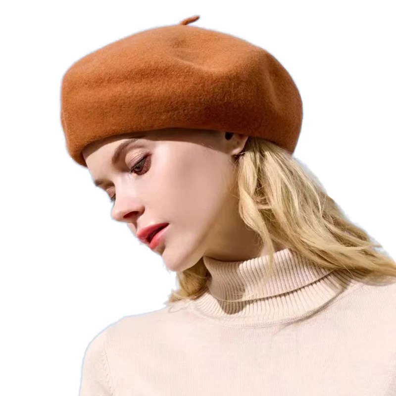 

Wool Thick French Artist Style Beret Hat Women Fashion Retro Painter Hat Winter Keep Warm Newsboy Hats Women Cute Cap Female