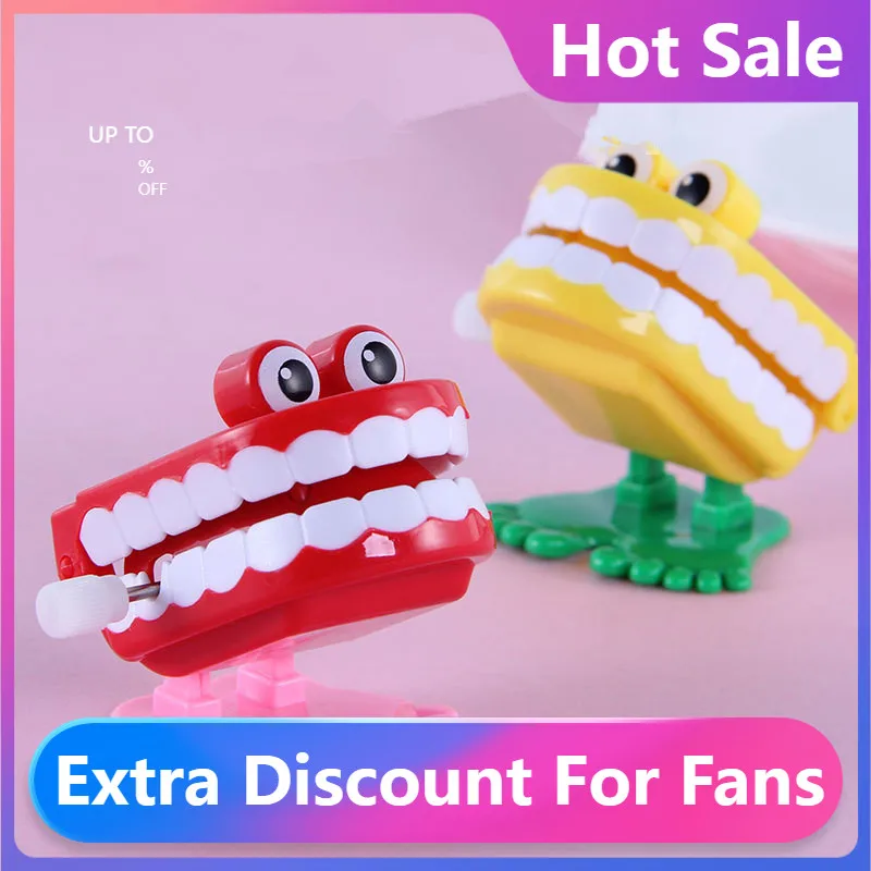 

Новая ностальгическая версия детских заводных забавных игрушек, ужасы с глазами, заводные прыгающие зубы, Детские креативные забавные игру...