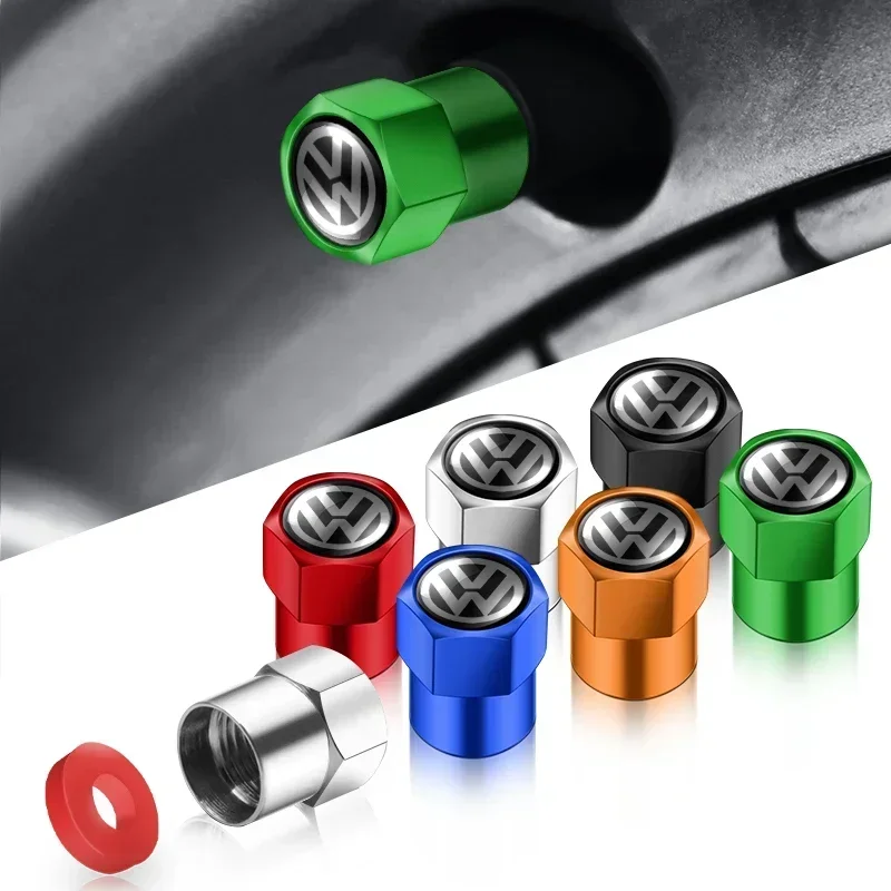4 шт. колпачки клапанов для автомобильных колес из алюминиевого сплава Volkswagen VW Golf