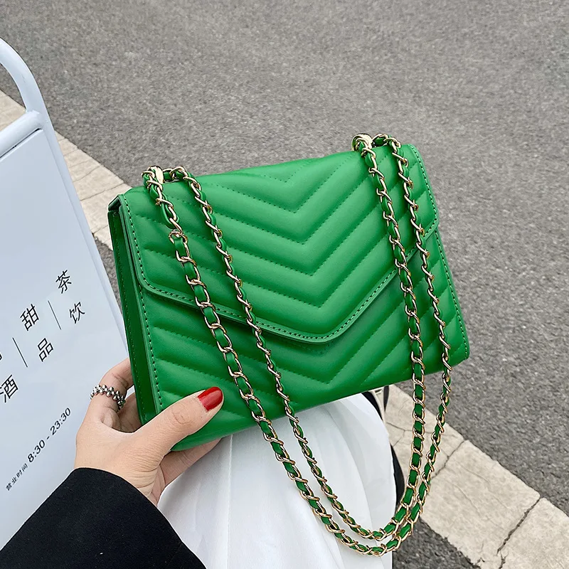 

Женская сумка из искусственной кожи, модная роскошная дизайнерская сумка через плечо с цепочкой и вышивкой, лето 2022