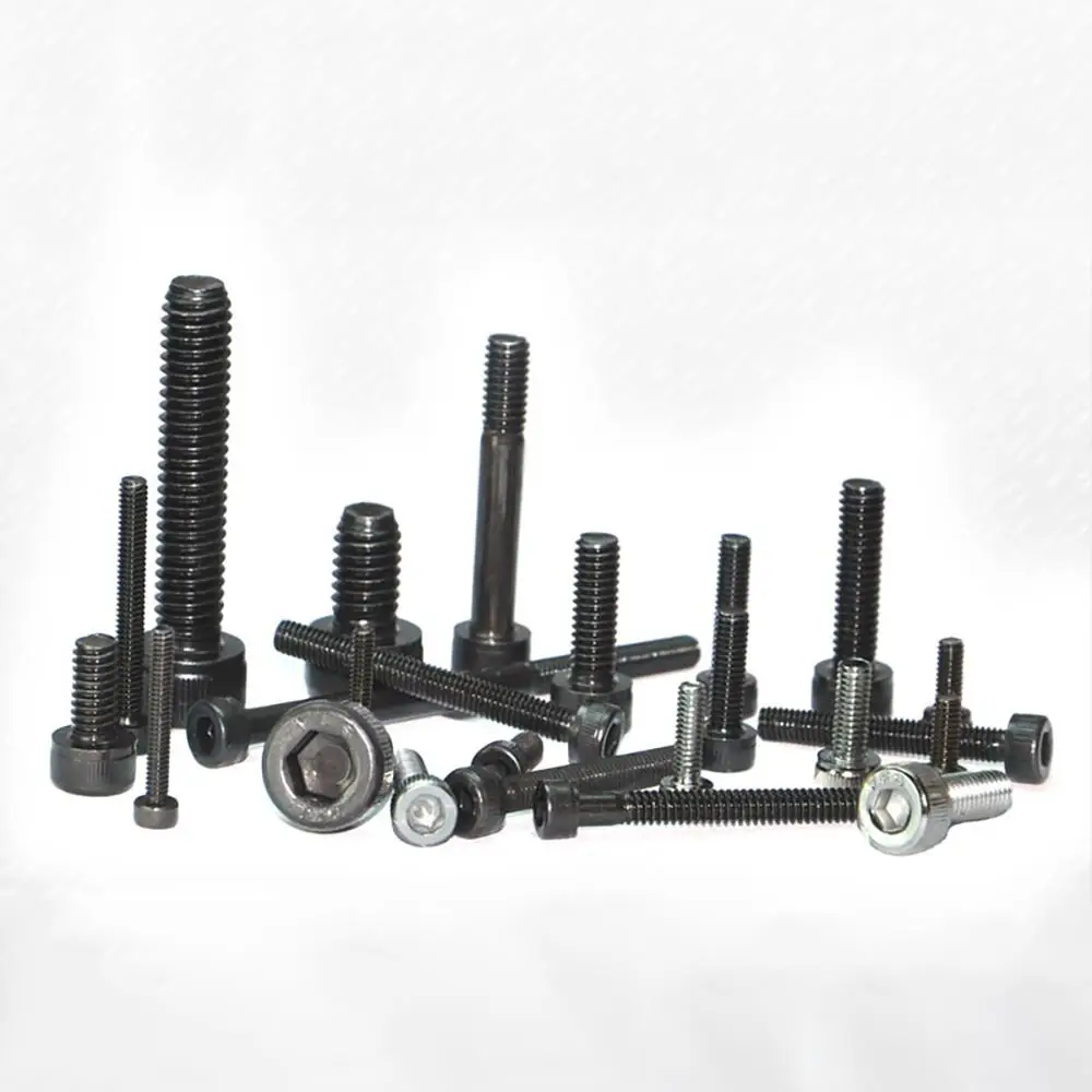 M8x10-100mm черные окисленные болты с шестигранной головкой из легированной стали 12,9 класса DIN912 DIY модель автомобиля мебельная застежка