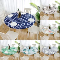 round non slip elastic tablecloth classic pattern table cloth cover home kitchen dining room decoration