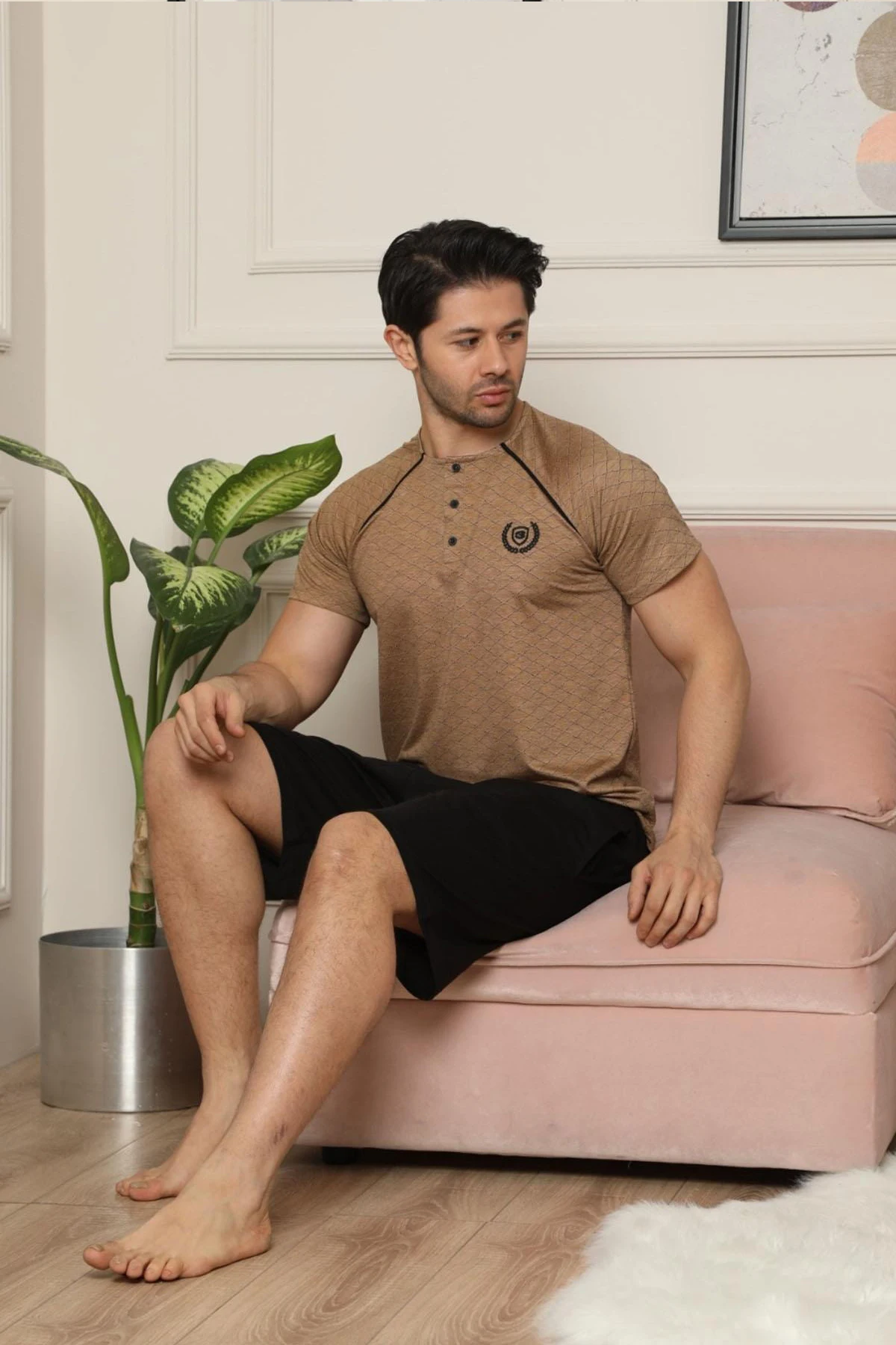 Spring Summer Shorts Pajama Set Men's Cotton Pajamas Sleepwear Pajama Sets Casual Sleep & Lounge Pyjamas Plus Size 2XL Pajamas