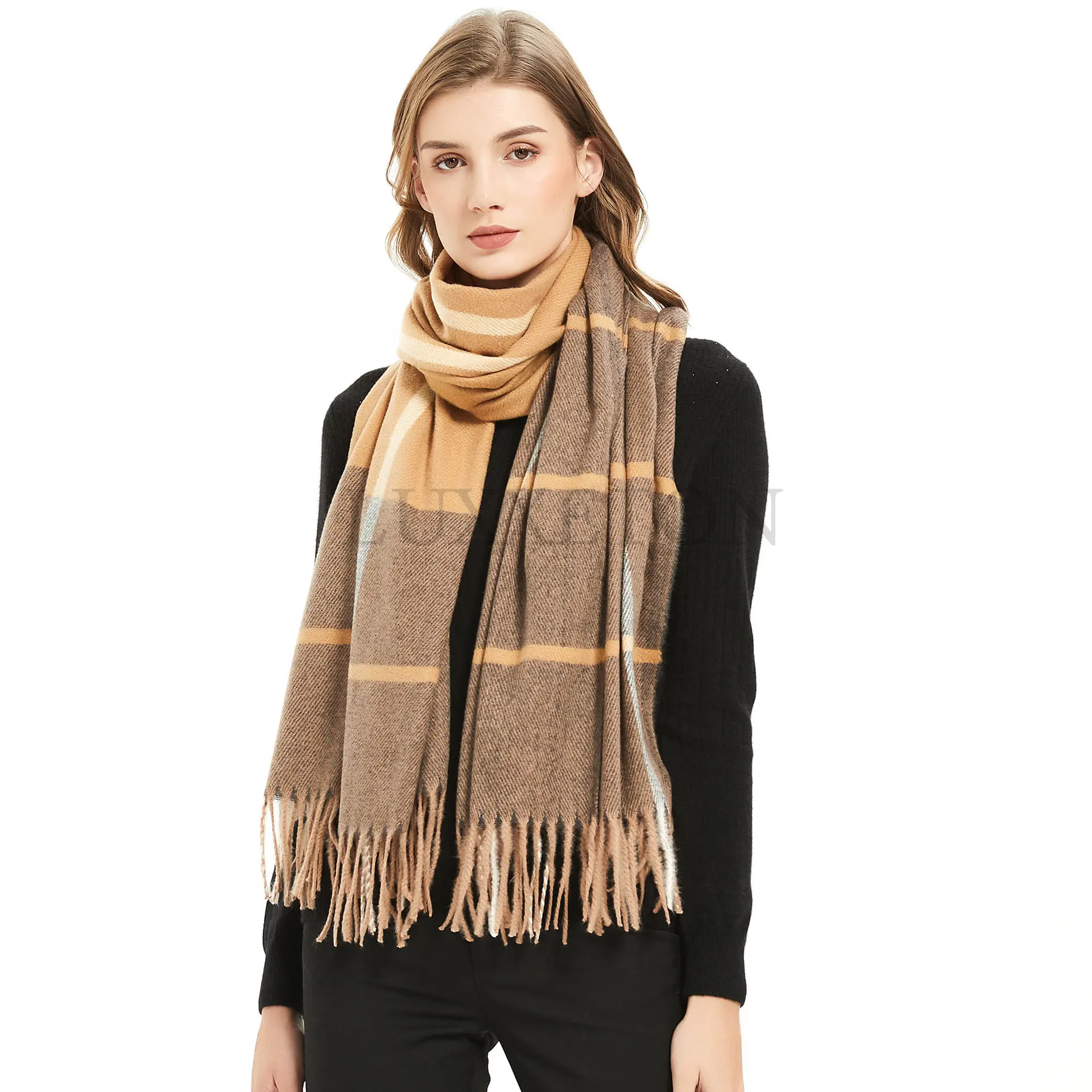

Плотный теплый зимний шарф с рисунком, женская модель, женский шарф, шарфы с кисточками, вязаное мужское одеяло из фуляра