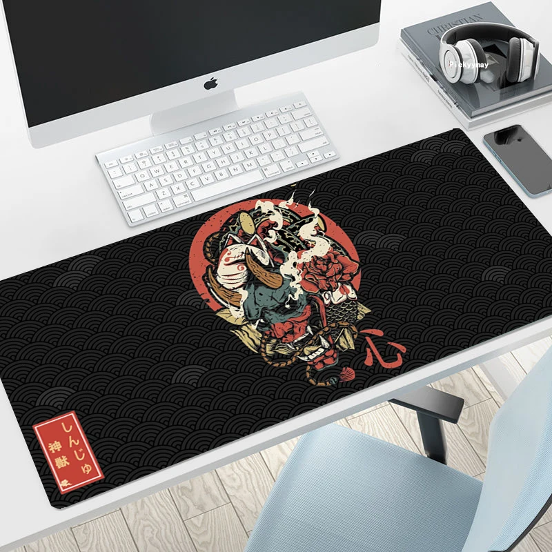 

Gaming MousePad Monster God Japanese Style Mousepads Desk Mat Xxl Keyboard Pad Large Carpet Computer Table For Xl Ped Mauspad
