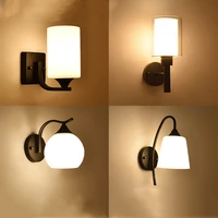 nordic led iron wall lamp fashion warm corridor study bedroom lamp fashion art glass living room wall lamp