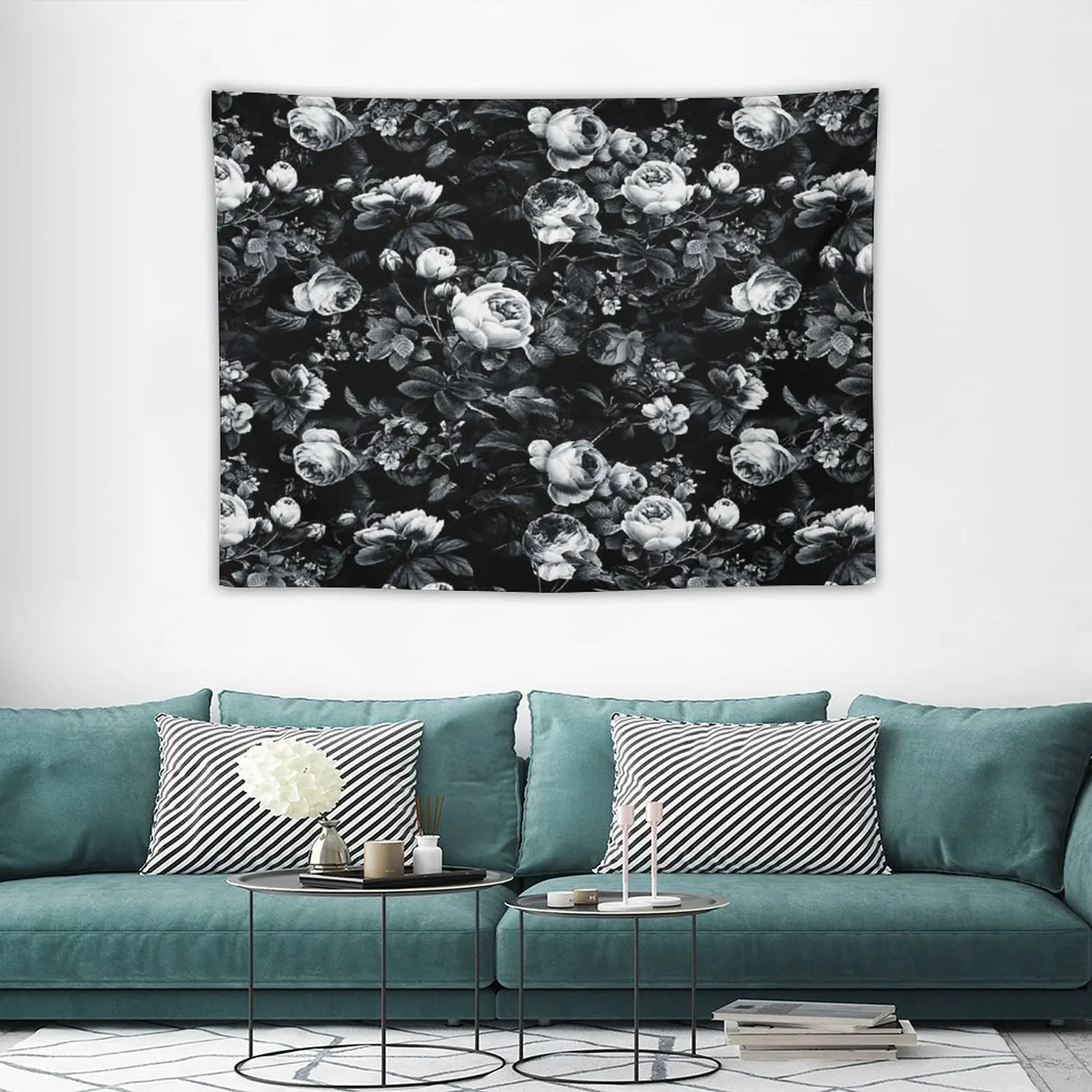 

Home Decor Wall Art Roses Black And White Tapestry Aesthetic Room Deco Myth Cloth Ex Room Decorations