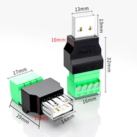 1pc usb 2 0 type a malefemale to 5 pin screw connector usb jack with shield usb2 0 to screw terminal plug