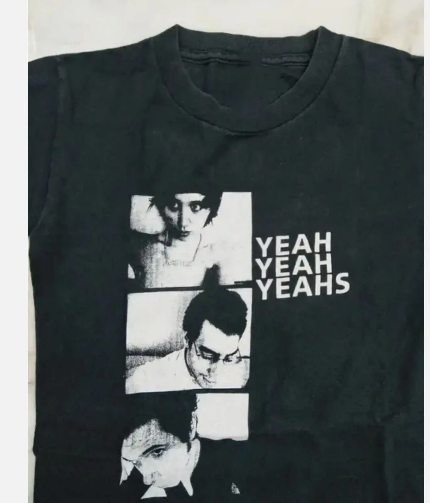 Винтажная футболка с надписью Yeah Yeahs черная хлопковая унисекс все размеры