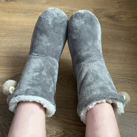 fuzzy slippers socks women winter plush non slip anti sleeping soft comfy female casual floor short thermal sock home fur ball