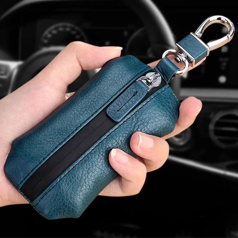 

For Audi A3 Q3 A4 Q5 A6 BMW 3 Series (320i) 5 Series 525li 530li X5 Waterproof Zipper Auto Leather Creative Unisex Key Case