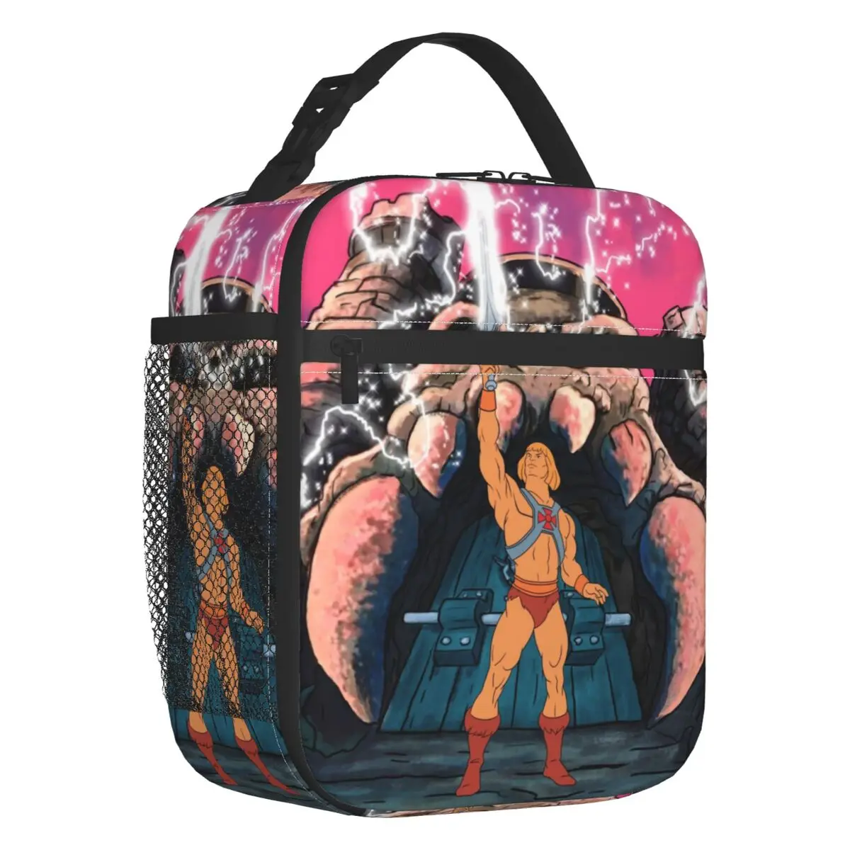 He-Man Transform Insulated Lunch Bag for Camping Travel Masters of the Universe Resuable Cooler Thermal Bento Box Women Children